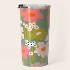 Retro flower pattern 3 Travel Mug Gallery Image 3