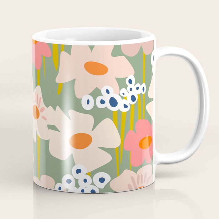 Retro flower pattern 3 Coffee Mug Gallery Image 1