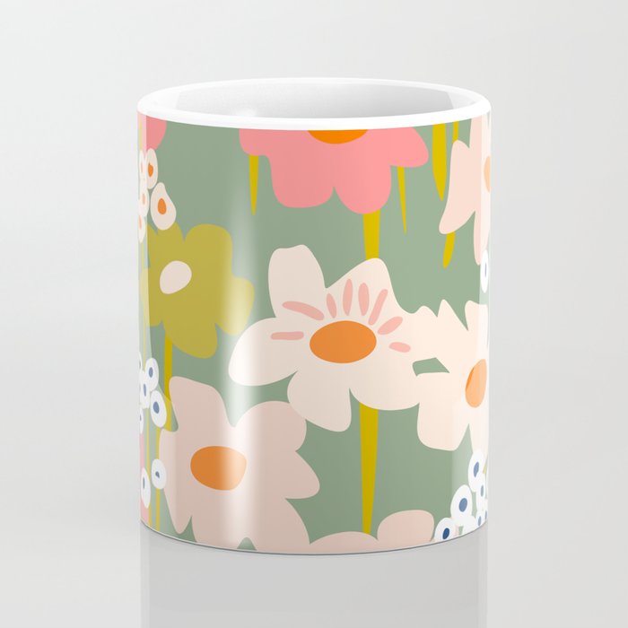 Retro flower pattern 3 Coffee Mug Gallery Image 4