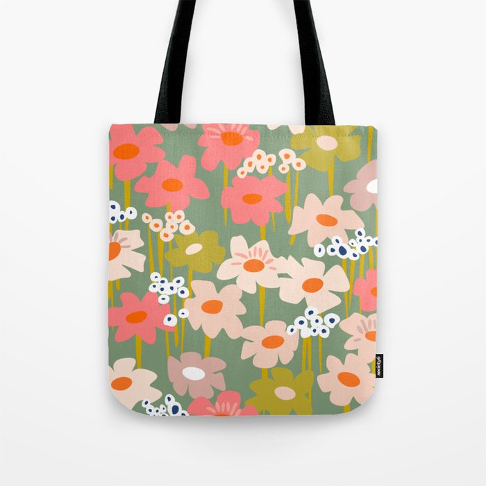 Retro flower pattern 3 Tote Bag Gallery Image 1