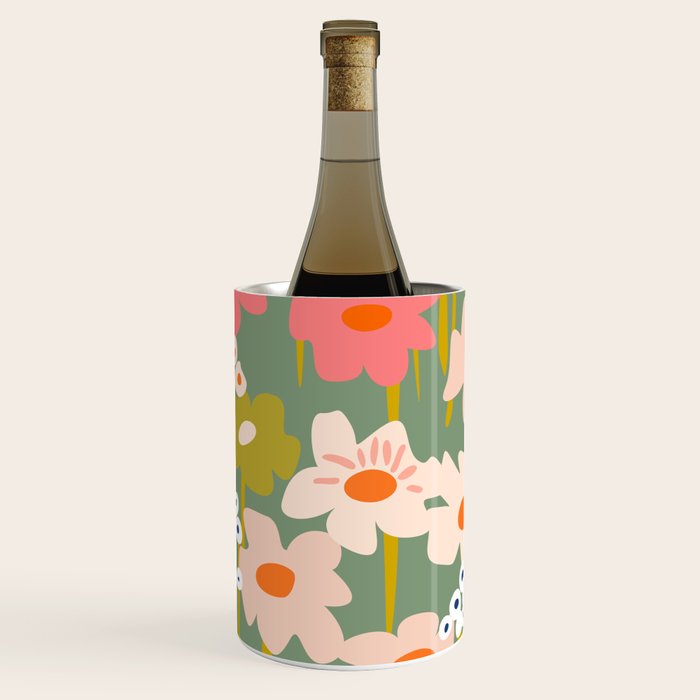 Retro flower pattern 3 Wine Chiller Gallery Image 1