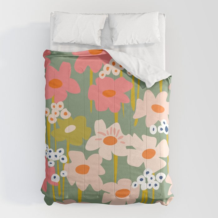 Retro flower pattern 3 Comforter Gallery Image 6