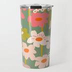 Retro flower pattern 3 Travel Mug Gallery Image 1