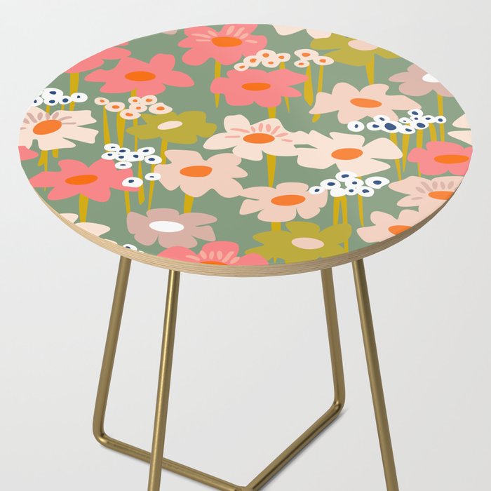 Retro flower pattern 3 Side Table Gallery Image 2
