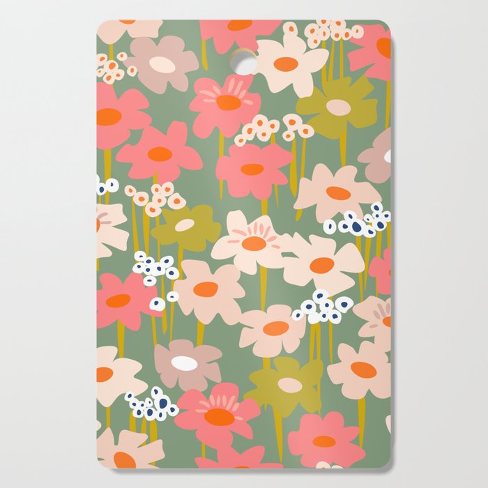 Retro flower pattern 3 Cutting Board Gallery Image 1