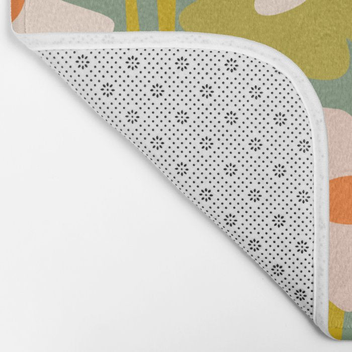 Retro flower pattern 3 Bath Mat Gallery Image 2