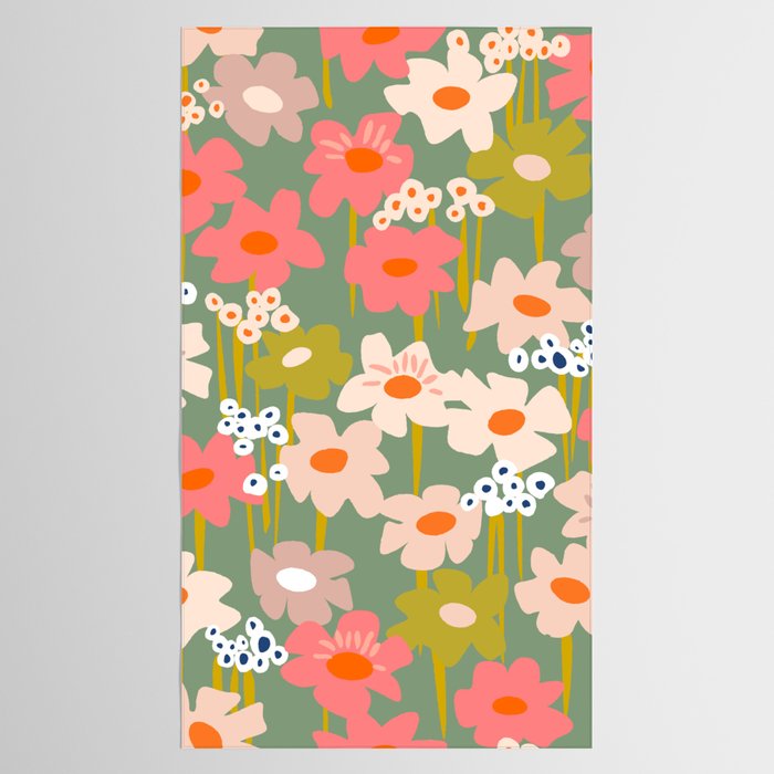 Retro flower pattern 3 Tablecloth Gallery Image 2