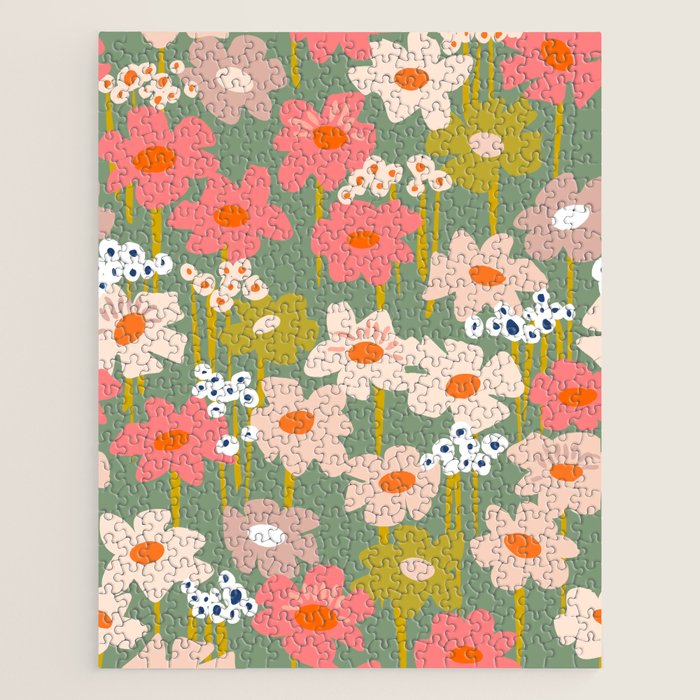 Retro flower pattern 3 Jigsaw Puzzle Gallery Image 1
