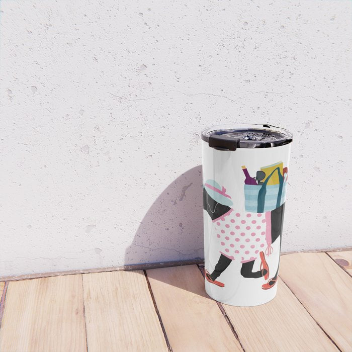 Black Dog labrador beach art Travel Mug Gallery Image 4