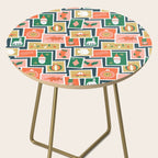 Vintage christmas postage stamp sticker pattern Side Table Gallery Image 2