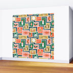 Vintage christmas postage stamp sticker pattern Wall Mural Gallery Image 2