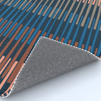 Block print geometrics stripes nocturnal blue Rug Gallery Image 4