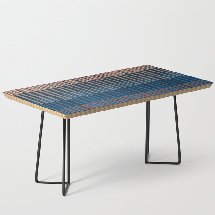 Block print geometrics stripes nocturnal blue Coffee Table Gallery Image 1