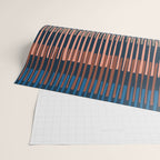 Block print geometrics stripes nocturnal blue Wrapping Paper Gallery Image 2