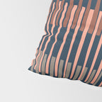 Block print geometrics stripes nocturnal blue Pillow Sham Gallery Image 4