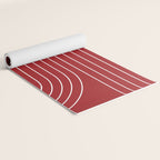 Minimal Line Curvature LXXX Ruby Red Mid Century Modern Arch Abstract Yoga Mat Gallery Image 2