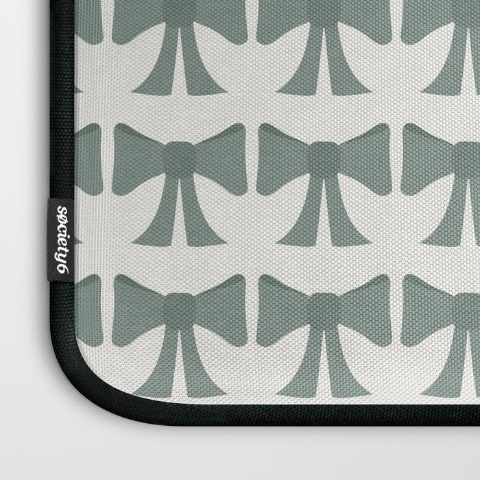 Vintage Bows II Green Laptop Sleeve Gallery Image 3