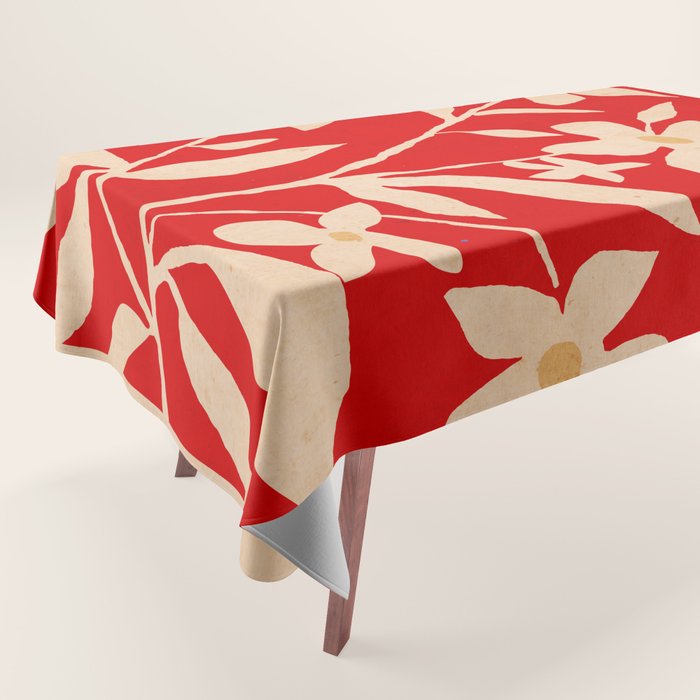 Abstract Minimal Flowers 7 Tablecloth Gallery Image 1