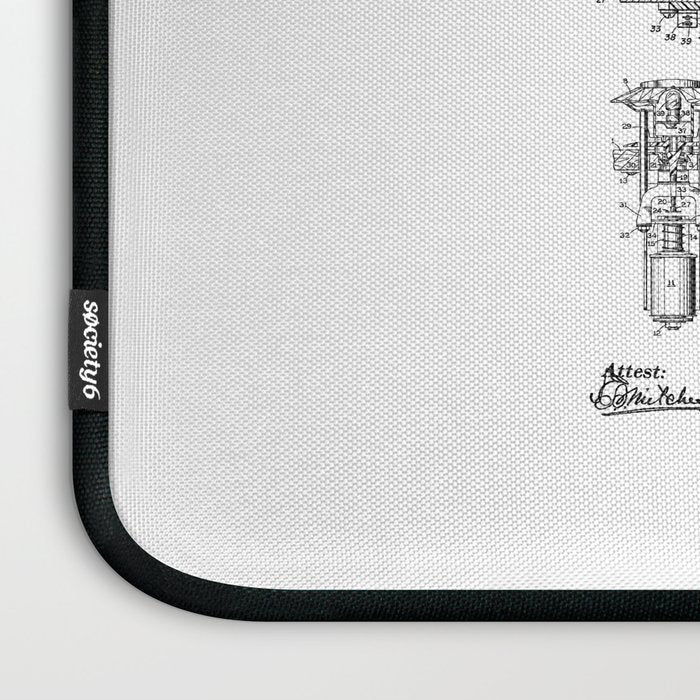Pinball Arcade Gaming Machine Vintage Gamer Patent Print Laptop Sleeve Gallery Image 3