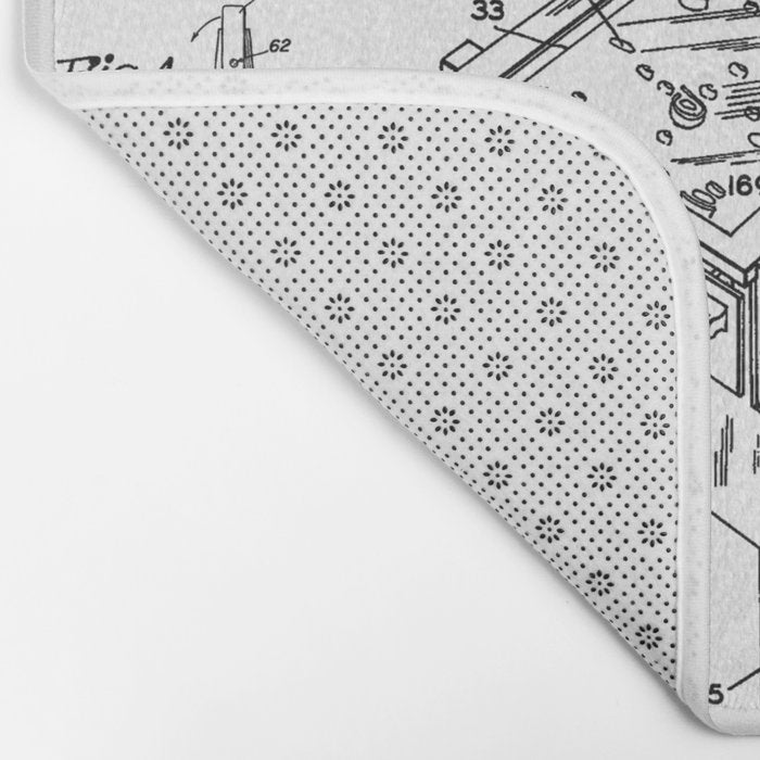 Pinball Arcade Gaming Machine Vintage Gamer Patent Print Bath Mat Gallery Image 2