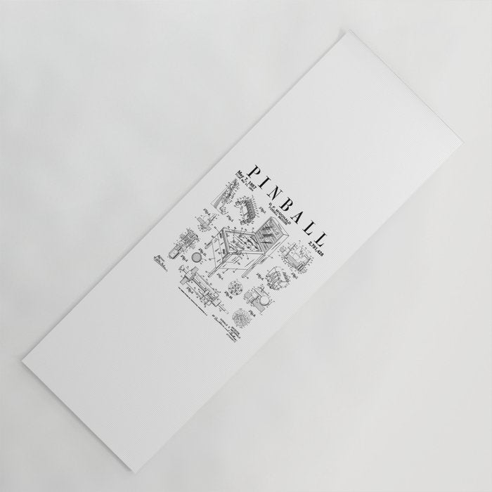 Pinball Arcade Gaming Machine Vintage Gamer Patent Print Yoga Mat Gallery Image 1