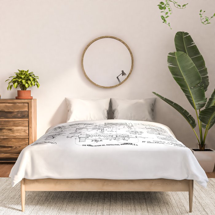 Pinball Arcade Gaming Machine Vintage Gamer Patent Print Comforter Gallery Image 3