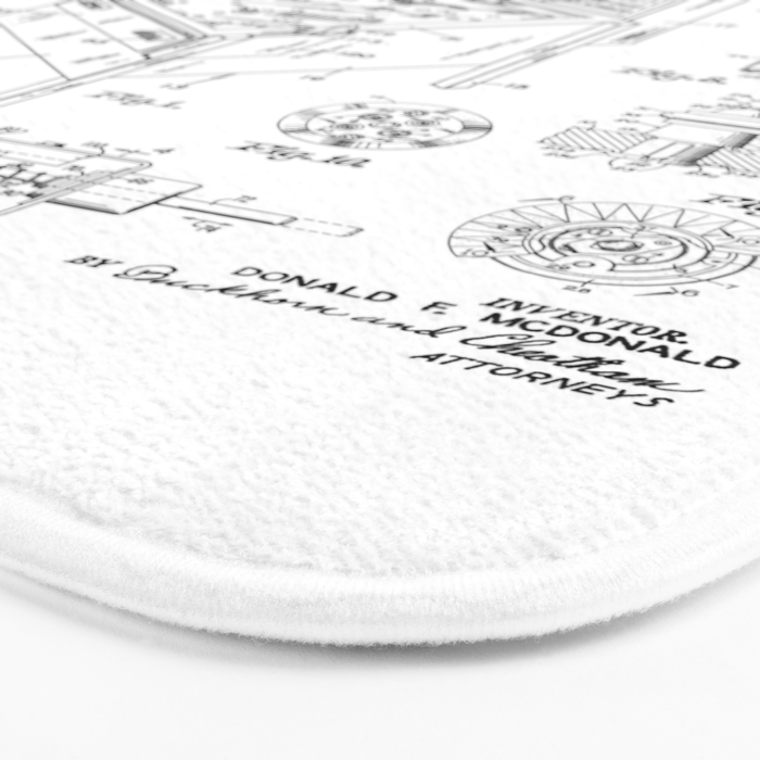 Pinball Arcade Gaming Machine Vintage Gamer Patent Print Bath Mat Gallery Image 3