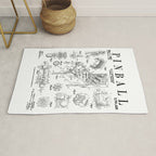 Pinball Arcade Gaming Machine Vintage Gamer Patent Print Rug Gallery Image 1