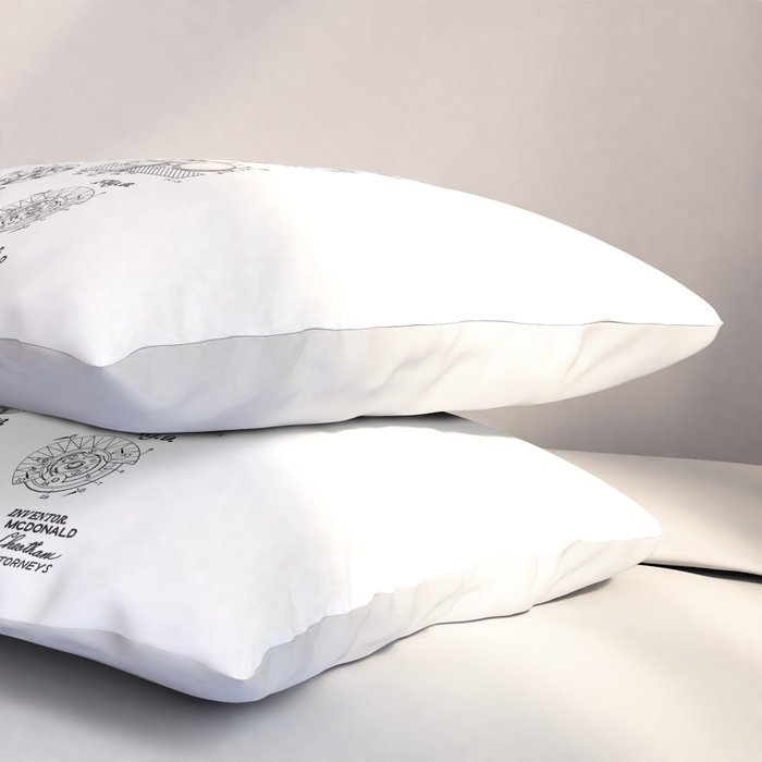 Pinball Arcade Gaming Machine Vintage Gamer Patent Print Pillow Sham Gallery Image 3