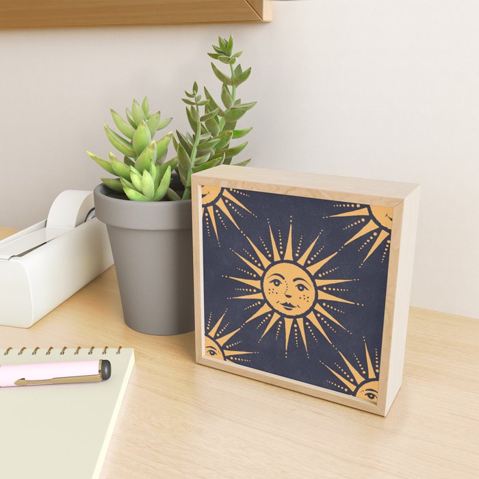 Freckled Suns - blue and gold Mini Art Print Gallery Image 2