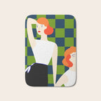 Moods, Checkers Girl Friends Chic Chess, Modern Bohemian Eclectic Woman Girl Boss, BFF Fashion Style Bath Mat Gallery Image 1