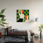 Moods, Checkers Girl Friends Chic Chess, Modern Bohemian Eclectic Woman Girl Boss, BFF Fashion Style Wood Wall Art Gallery Image 2