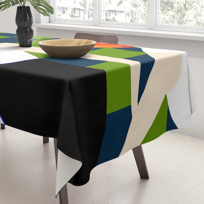 Moods, Checkers Girl Friends Chic Chess, Modern Bohemian Eclectic Woman Girl Boss, BFF Fashion Style Tablecloth Gallery Image 3