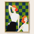 Moods, Checkers Girl Friends Chic Chess, Modern Bohemian Eclectic Woman Girl Boss, BFF Fashion Style Serving Tray Gallery Image 1