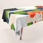 Moods, Checkers Girl Friends Chic Chess, Modern Bohemian Eclectic Woman Girl Boss, BFF Fashion Style Tablecloth Gallery Image 1