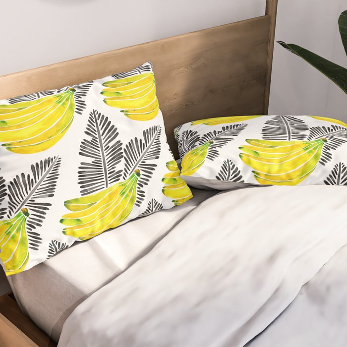 Banana Bunch - Yellow & Black Palette Pillow Sham Gallery Image 2