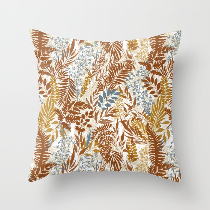 Leafy autumn forest B Throw Pillow Gallery Image 6