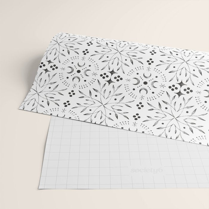 Mystical lunar mosaic BN B Wrapping Paper Gallery Image 2