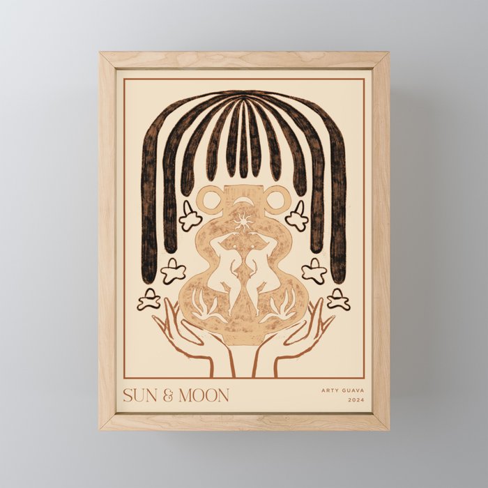 Sun And Moon Line Art Mini Art Print Gallery Image 1
