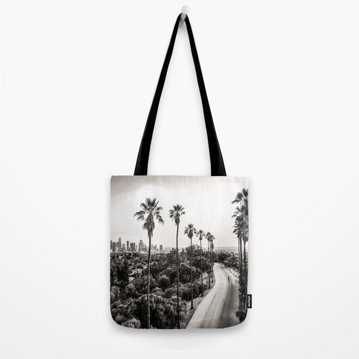 Los Angeles Black and White Tote Bag Gallery Image 2