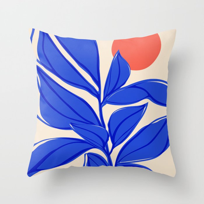 Grow Your Own Way - Blue and Red Throw Pillow Gallery Image 1