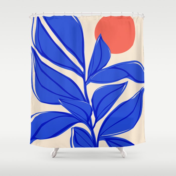 Grow Your Own Way - Blue and Red Shower Curtain Gallery Image 1