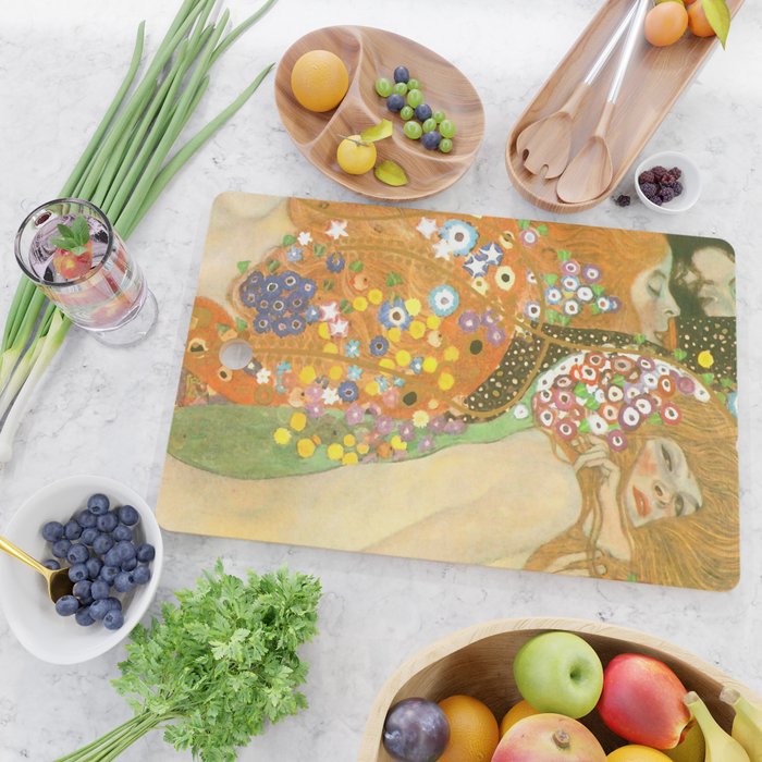 Gustav Klimt "Water Serpents" Cutting Board Gallery Image 2