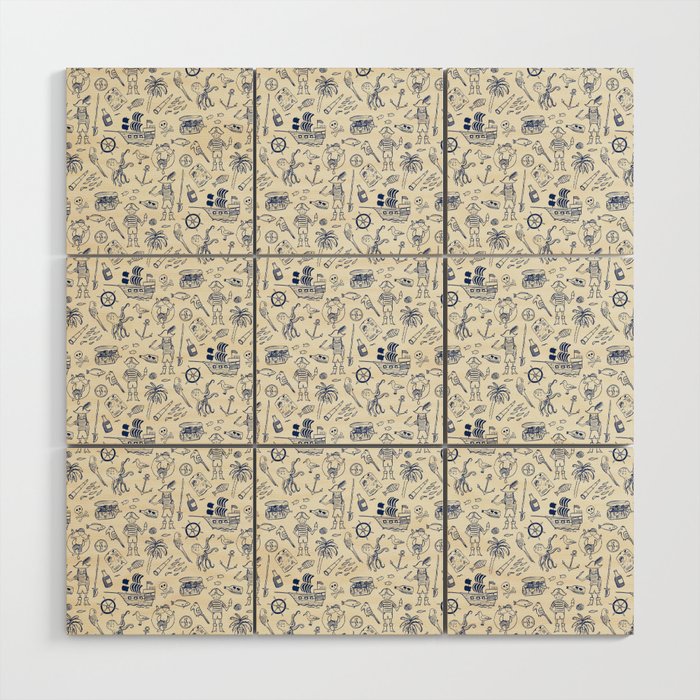 Pirate Play - Cream Wood Wall Art Gallery Image 1