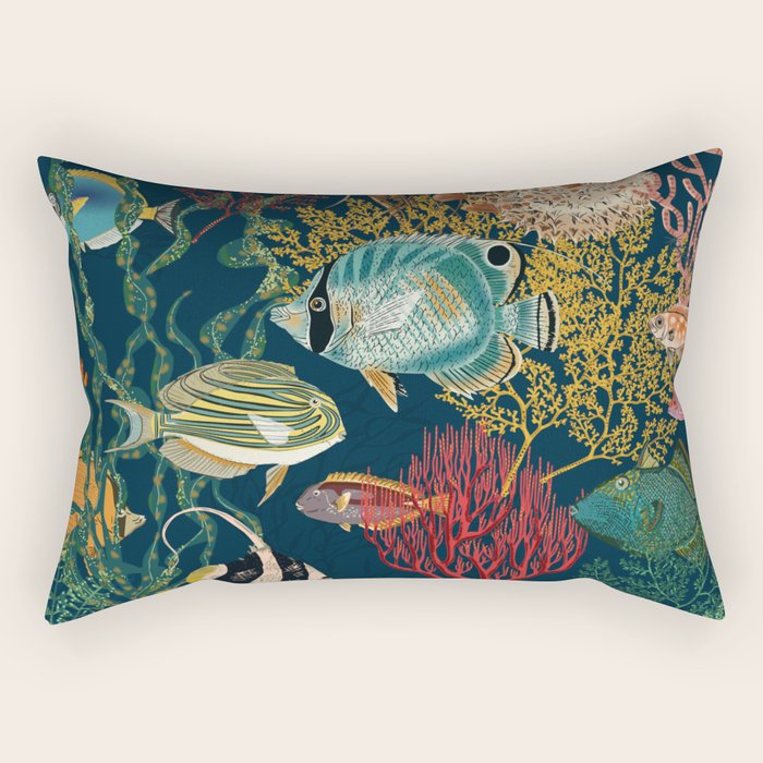 coral reef deep silence Rectangular Pillow Gallery Image 2