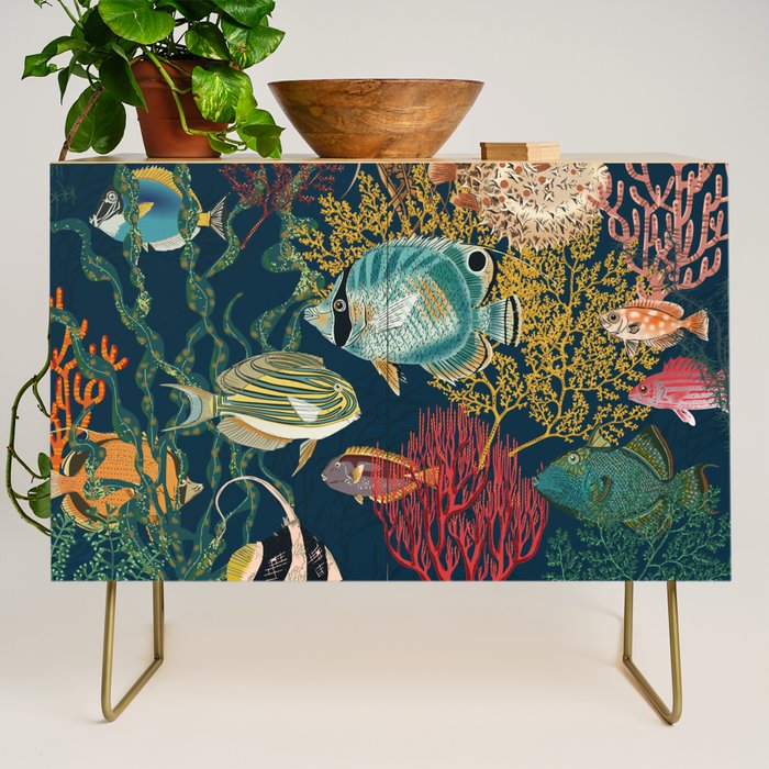 coral reef deep silence Credenza Gallery Image 1