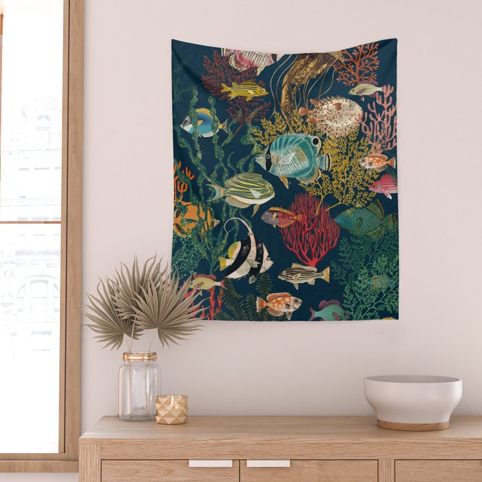 coral reef deep silence Wall Tapestry Gallery Image 2