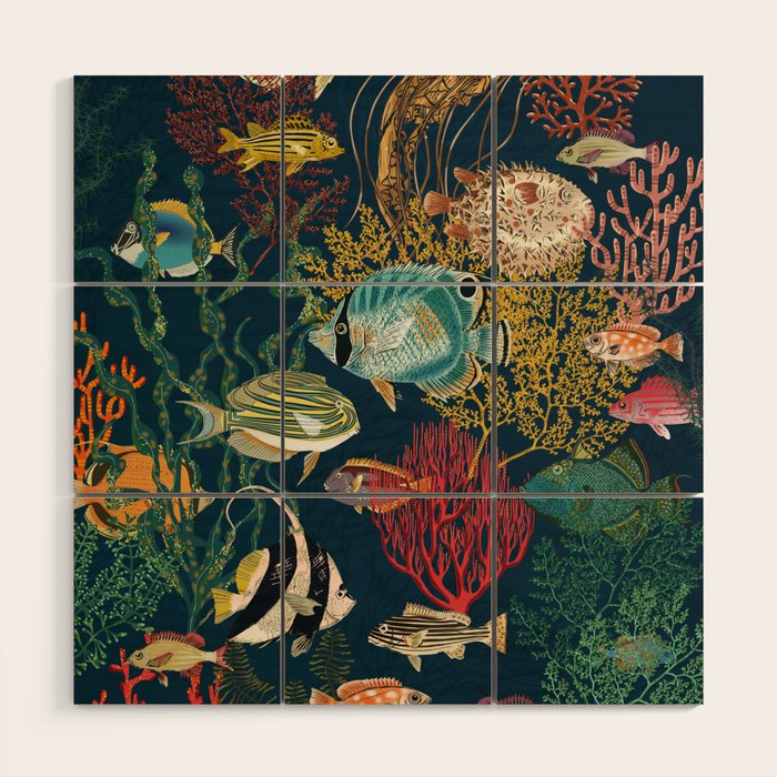 coral reef deep silence Wood Wall Art Gallery Image 1