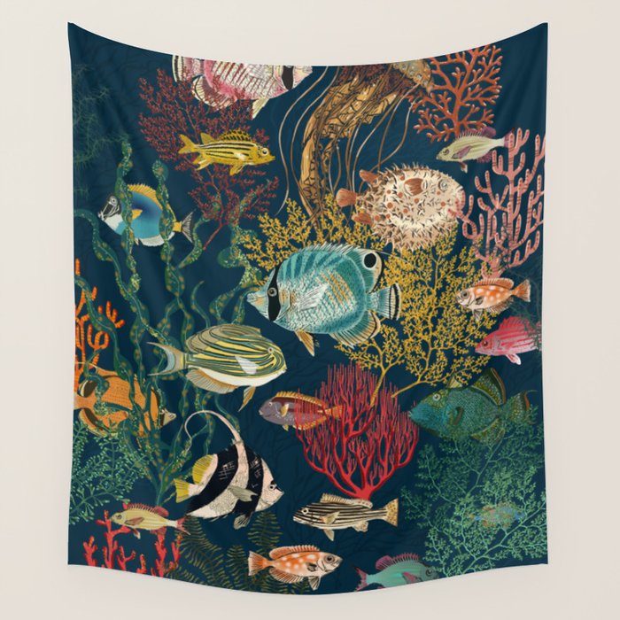 coral reef deep silence Wall Tapestry Gallery Image 1