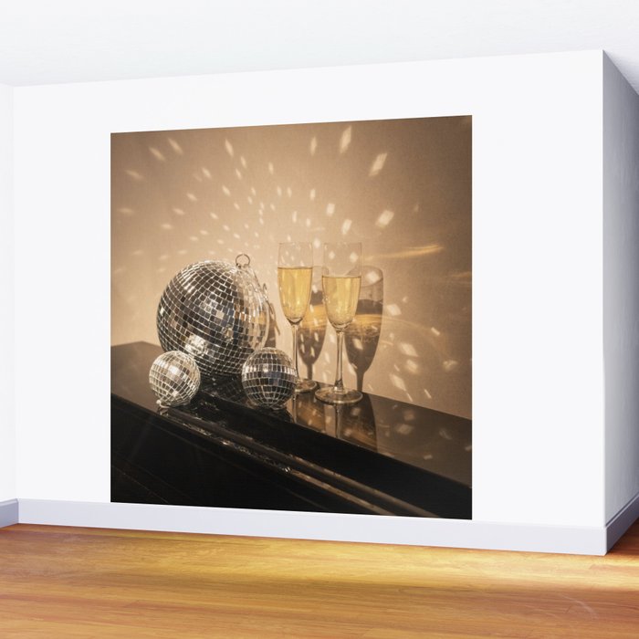 Disco Ball Champagne Celebration Glam Photography  Wall Mural Gallery Image 2